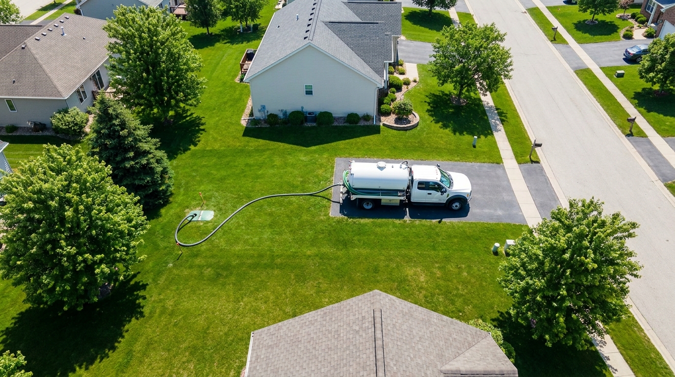 Septic service completed with yard fully restored in Alpharetta